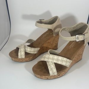 Toms Cork Wedge Sandals
